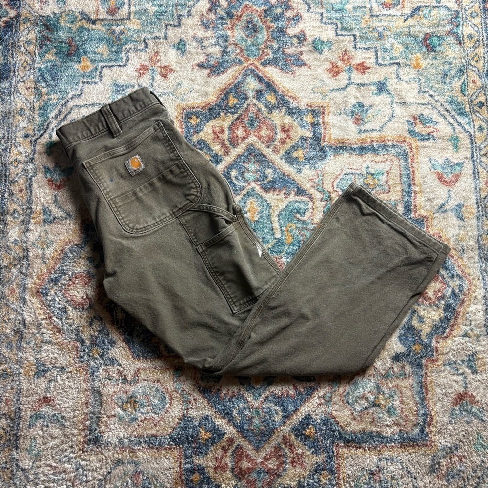 Carhartt Green DISTRESSED Workwear Pants Size 31